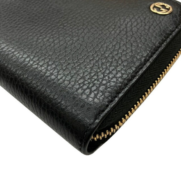 GUCCI Interlocking GG Round Long Wallet Black Leather - Picture 3 of 8